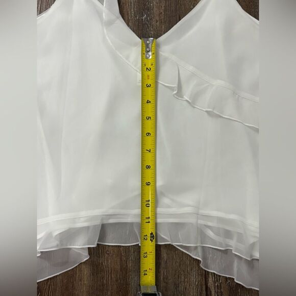 Abound White Asymmetrical Ruffled Cascading Chiffon Cami Size Large - Picture 7 of 12
